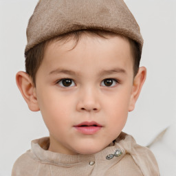 Neutral white child male with short  brown hair and brown eyes