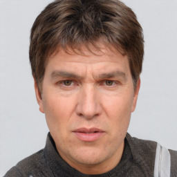 Neutral white adult male with short  brown hair and brown eyes