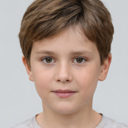 Neutral white child male with short  brown hair and brown eyes