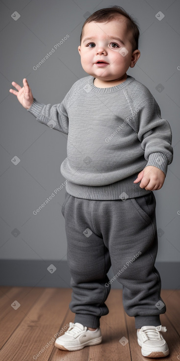 Albanian infant boy with  gray hair