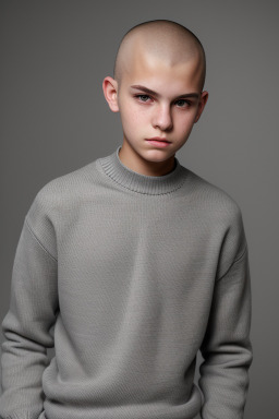 Slovenian teenager boy with  gray hair