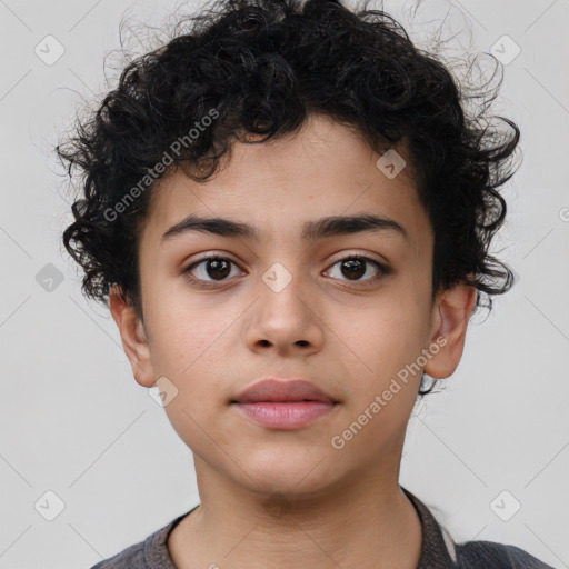 Neutral white child male with short  brown hair and brown eyes