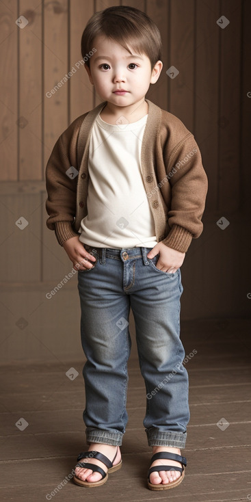 South korean infant boy with  brown hair