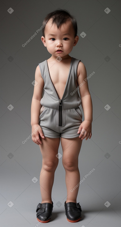 Mongolian infant boy with  gray hair