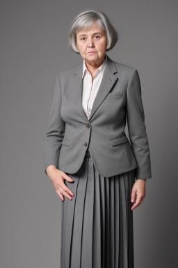 Belgian elderly female with  gray hair