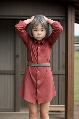 Japanese child female with  gray hair