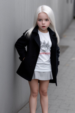 Austrian child girl with  white hair