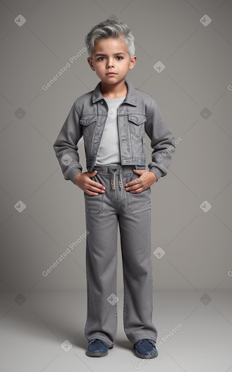 Mexican child boy with  gray hair