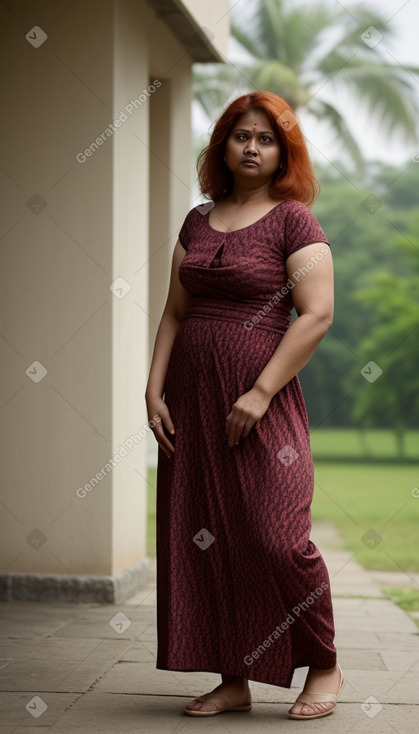 Bangladeshi middle-aged female with  ginger hair