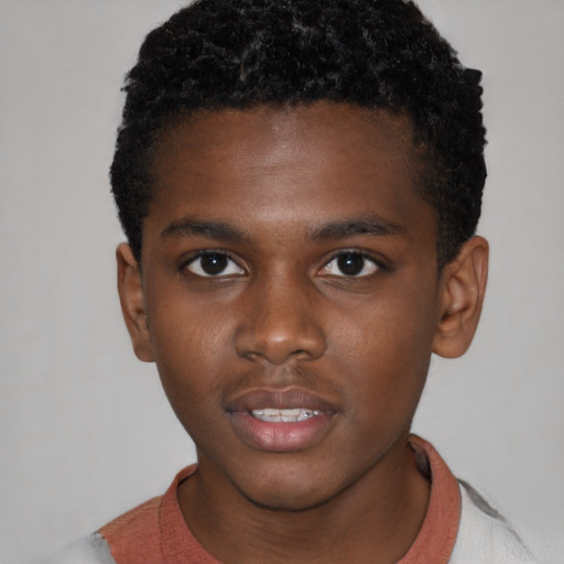 Neutral black child male with short  brown hair and brown eyes