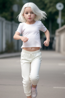 Italian child female with  white hair