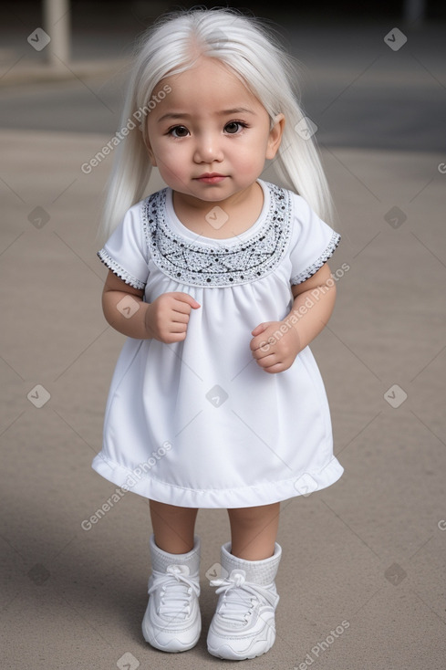 Uzbek infant girl with  white hair