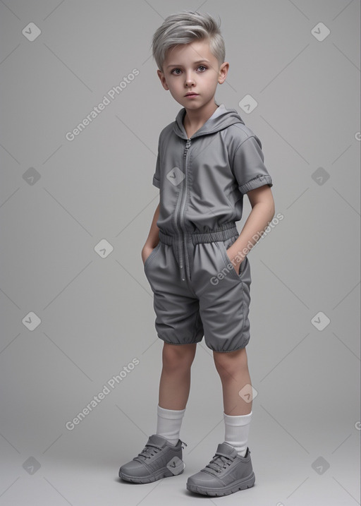 Ukrainian child boy with  gray hair