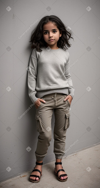 Cuban child girl with  gray hair