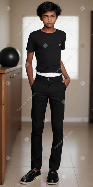 South african teenager boy with  black hair