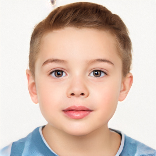 Neutral white child female with short  brown hair and brown eyes