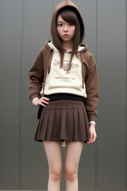 Japanese young adult female with  brown hair