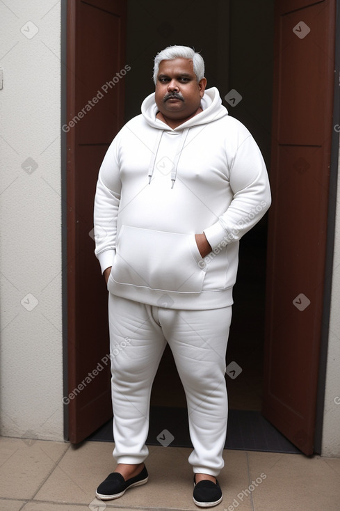 Sri lankan middle-aged male with  white hair