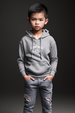 Thai child boy with  gray hair