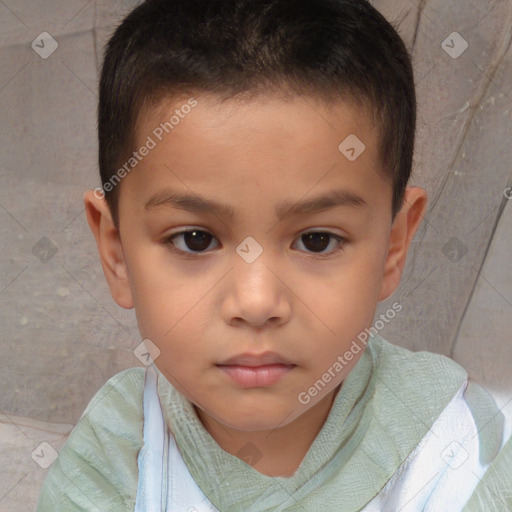 Neutral white child male with short  brown hair and brown eyes