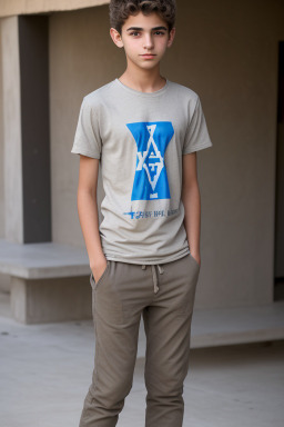 Israeli teenager boy with  gray hair