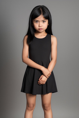 Malaysian child girl with  black hair