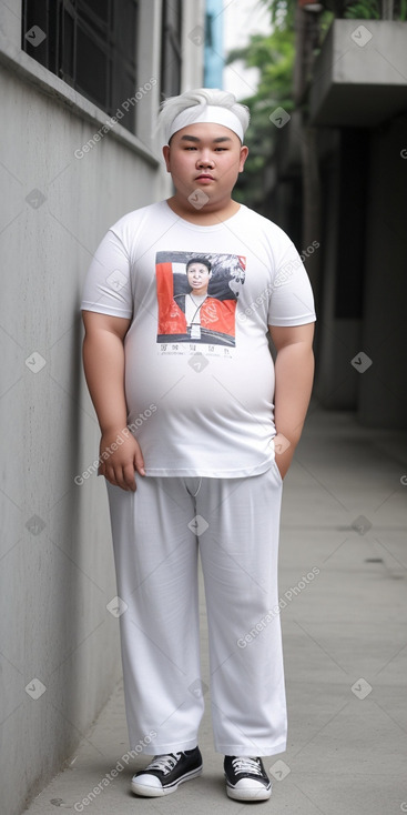 Vietnamese teenager boy with  white hair