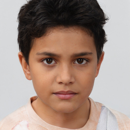 Neutral white child female with short  brown hair and brown eyes
