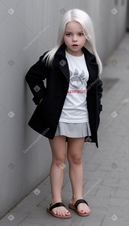 Austrian child girl with  white hair