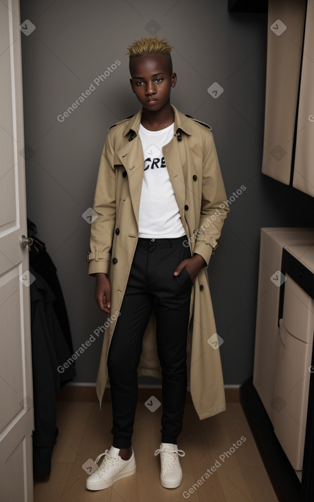 Senegalese teenager boy with  blonde hair