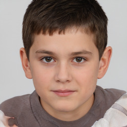 Neutral white child male with short  brown hair and brown eyes