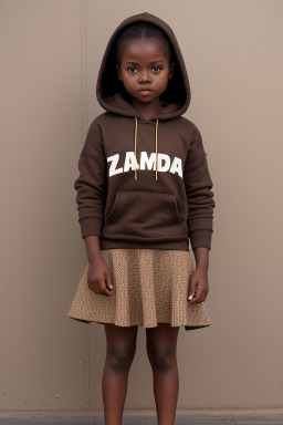 Zambian child girl with  brown hair