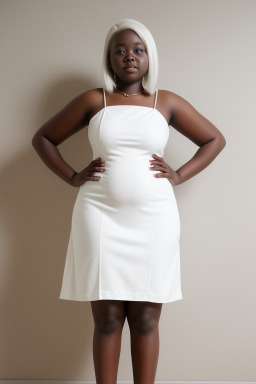 Ugandan teenager girl with  white hair