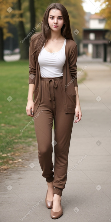 Bulgarian young adult female with  brown hair