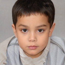 Neutral white child male with short  brown hair and brown eyes