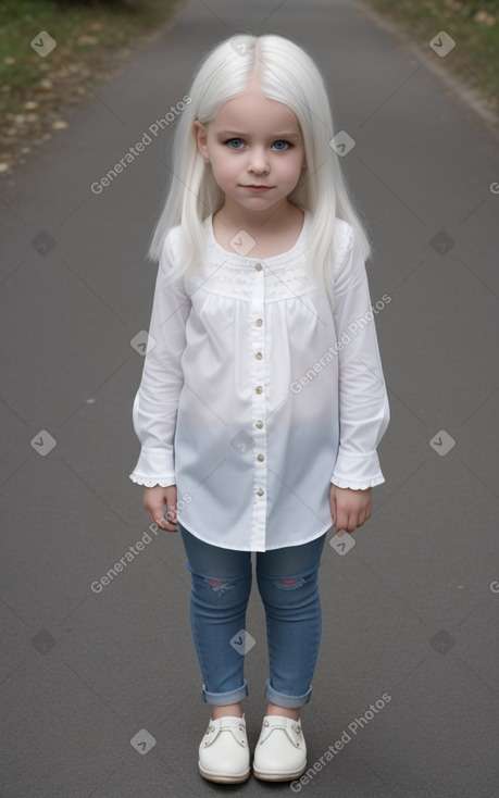 Austrian child female with  white hair