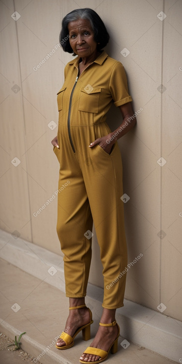 Malian elderly female with  black hair