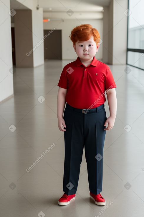 Korean child boy with  ginger hair