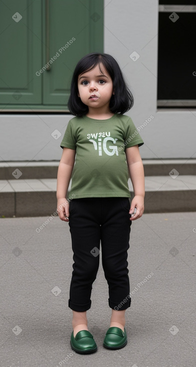 Swiss infant girl with  black hair