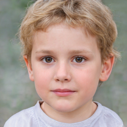 Neutral white child female with short  brown hair and brown eyes