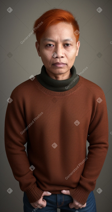 Nepalese 45 years non-binary with  ginger hair