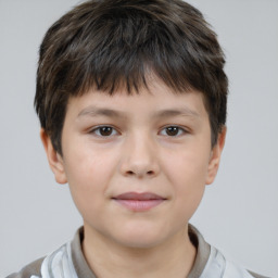 Neutral white child male with short  brown hair and brown eyes