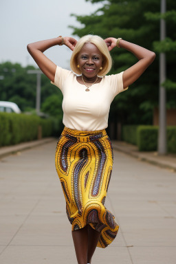 Ghanaian elderly female with  blonde hair