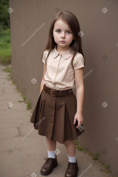 Czech child girl with  brown hair