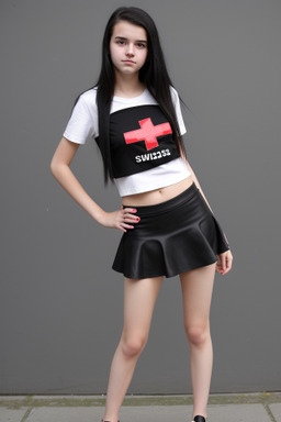 Swiss teenager girl with  black hair