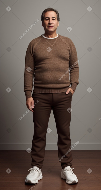 Chilean middle-aged male with  brown hair