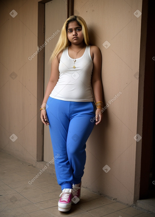 Sri lankan teenager girl with  blonde hair