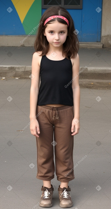 Romanian child girl with  brown hair