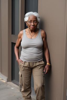 African american elderly female with  gray hair