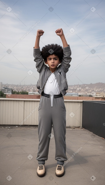 Venezuelan child boy with  gray hair